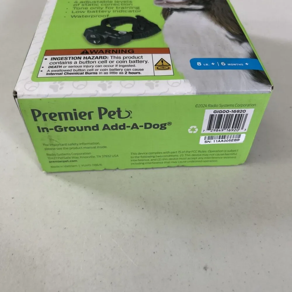 Premier Pet In Ground Fence Adjustable Add-A-Dog Collar Waterproof New  Sealed